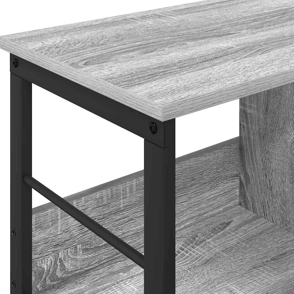 Bokhylle 2 nivåer 82 x 32 x 47 cm Konstruert tre Grå Sonoma
