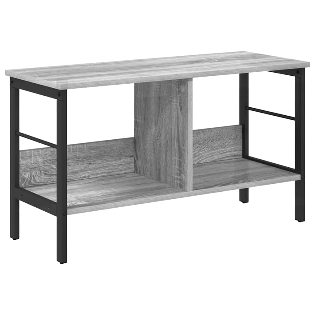 Bokhylle 2 nivåer 82 x 32 x 47 cm Konstruert tre Grå Sonoma