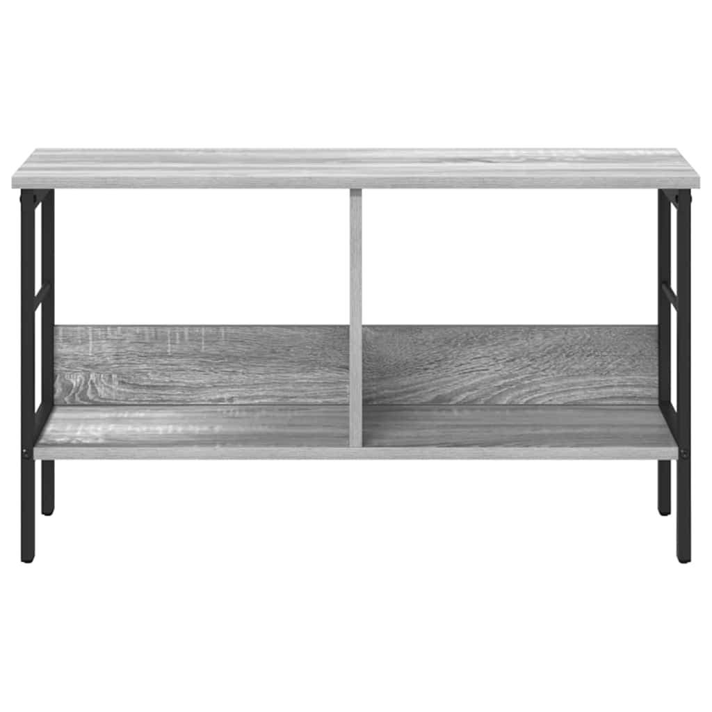 Bokhylle 2 nivåer 82 x 32 x 47 cm Konstruert tre Grå Sonoma