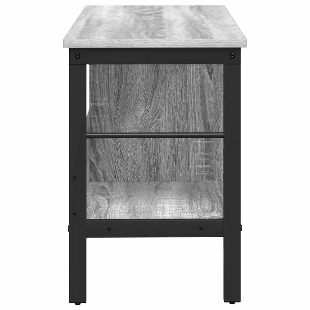 Bokhylle 2 nivåer 82 x 32 x 47 cm Konstruert tre Grå Sonoma