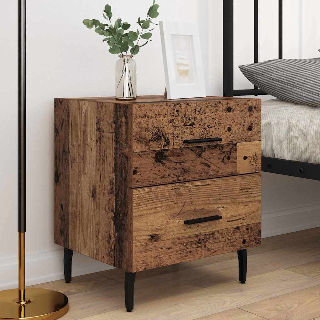 Nattbordskap 2 stk. Gammelt tre 40 x 35 x 47,5 cm
