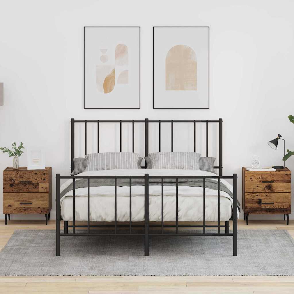 Nattbordskap 2 stk. Gammelt tre 40 x 35 x 47,5 cm