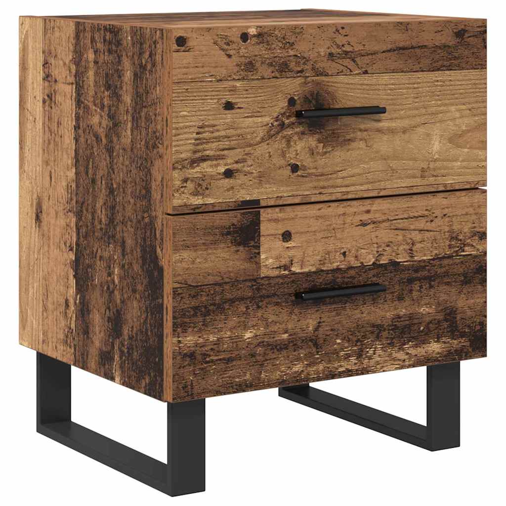 Nattbordskap 2 pcs Gammel tre og svart 40 x 35 x 47,5 cm
