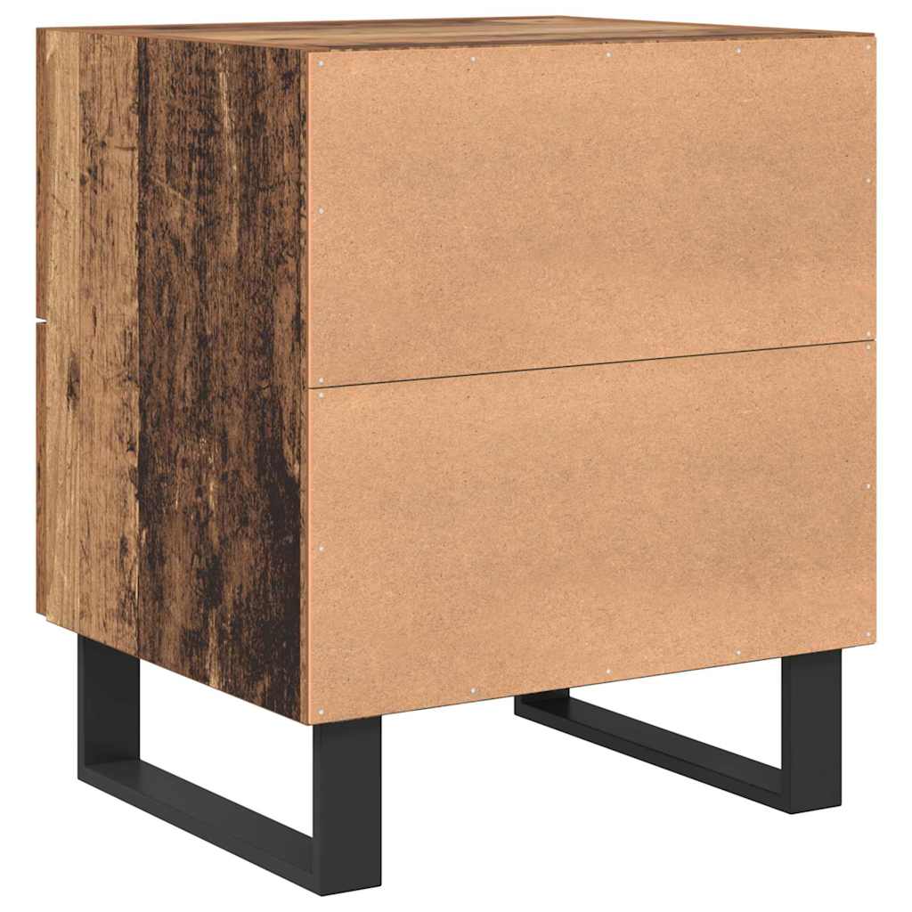 Nattbordskap 2 pcs Gammel tre og svart 40 x 35 x 47,5 cm