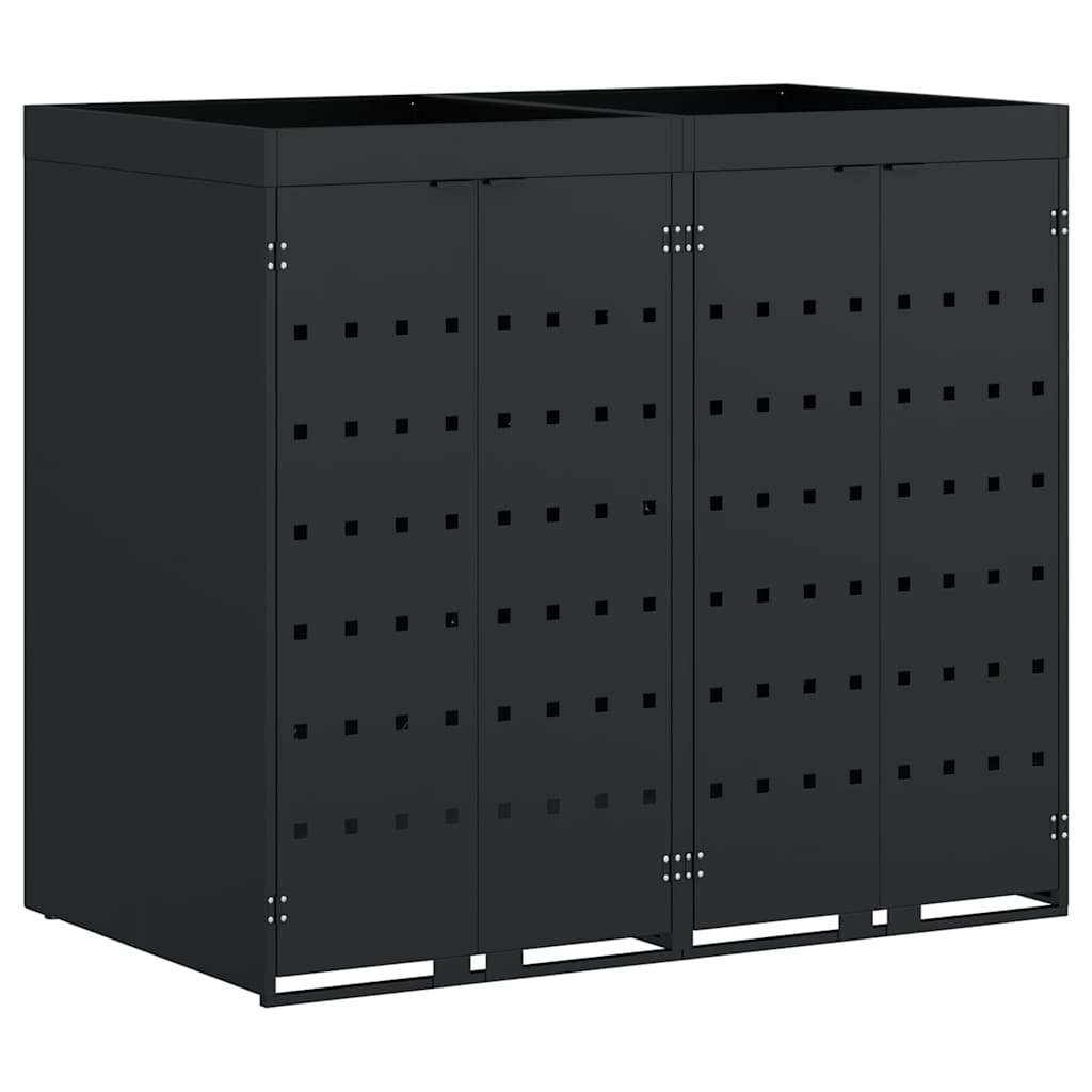 Oppbevaring for 2 søppelbøtter Svart 136 x 77,5 x 121,5 cm
