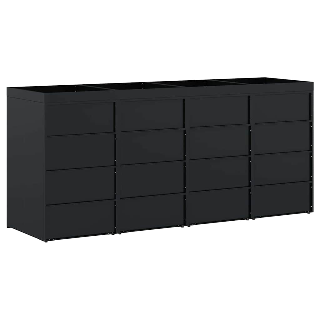 Oppbevaring for 4 søppelbøtter Svart 272 x 77,5 x 121,5 cm