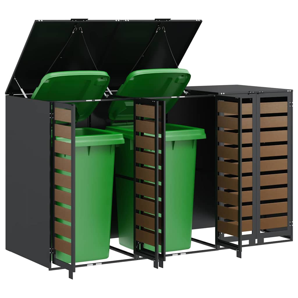 Oppbevaring for 3 søppelbøtter Antrasitt 340 x 77.5 x 115.5 cm