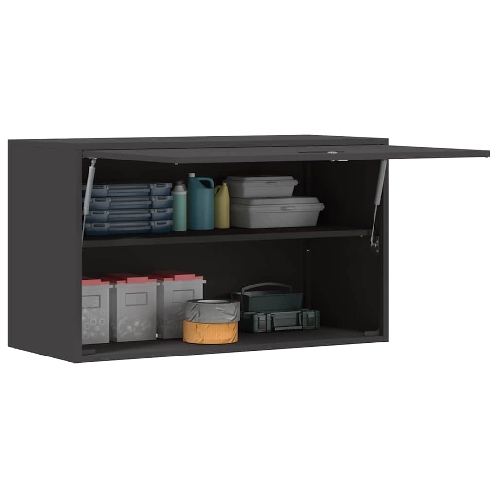 Veggskap for garasje Svart 90 x 40 x 53 cm Pulverlakkert stål