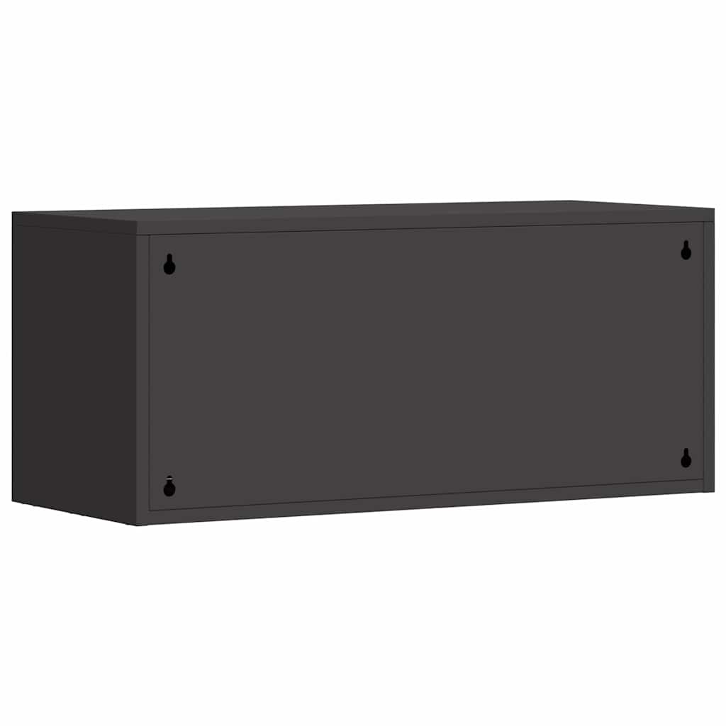Veggskap for garasje Svart 80 x 33 x 35 cm Pulverlakkert stål