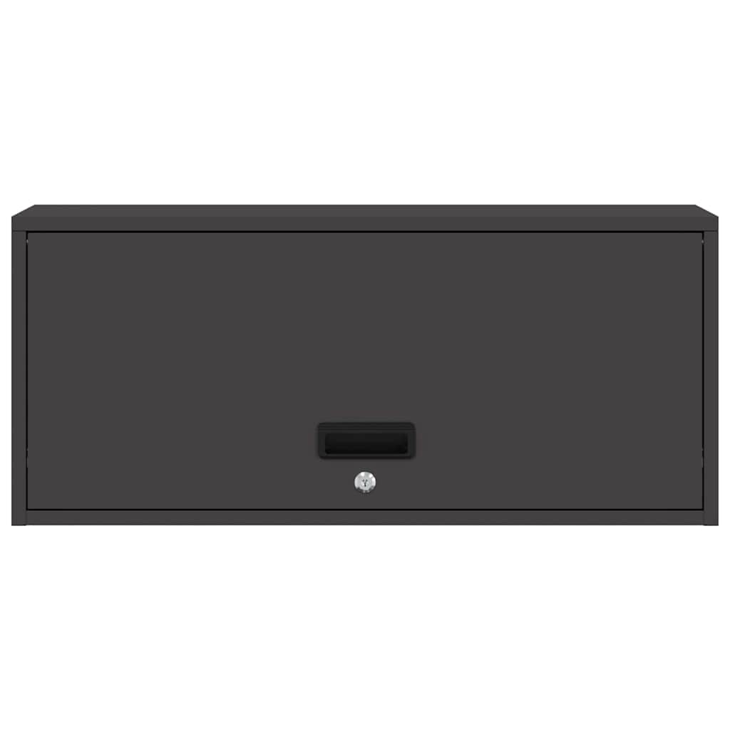 Veggskap for garasje Svart 80 x 33 x 35 cm Pulverlakkert stål
