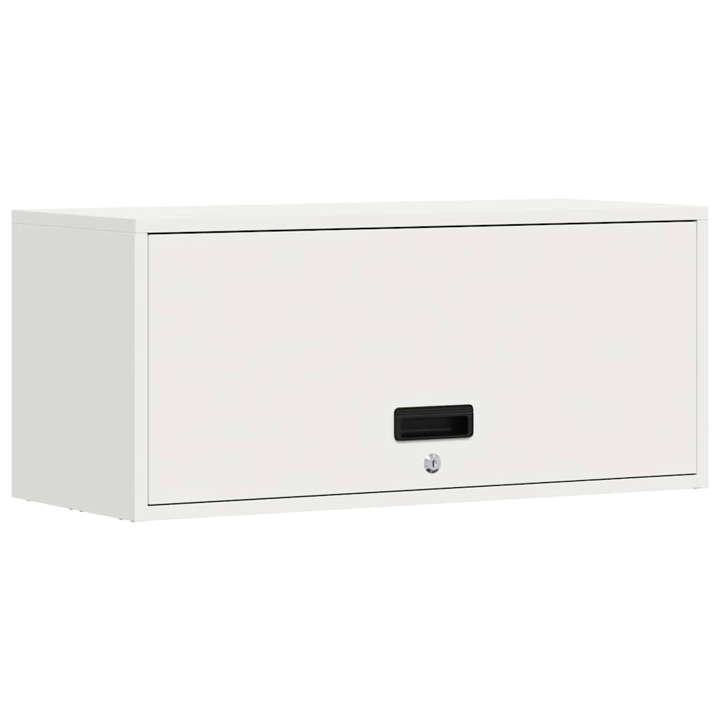 Veggskap for garasje Hvit 80 x 33 x 35 cm Pulverlakkert stål