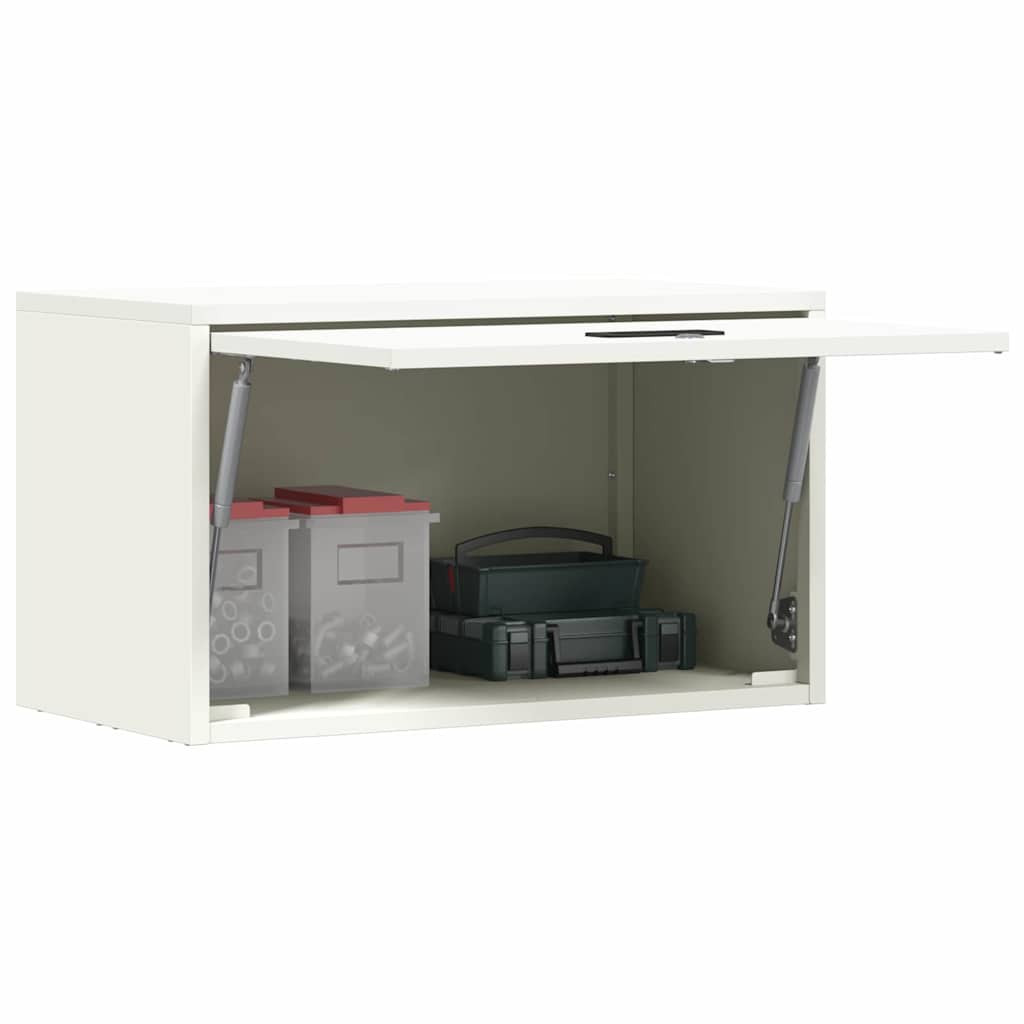 Veggskap for garasje Hvit 60 x 33 x 35 cm Pulverlakkert stål