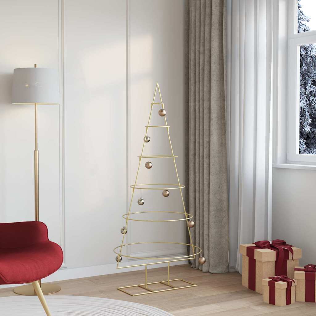 Metall juletre med stativ Gull 148 cm Pulverlakkert stål