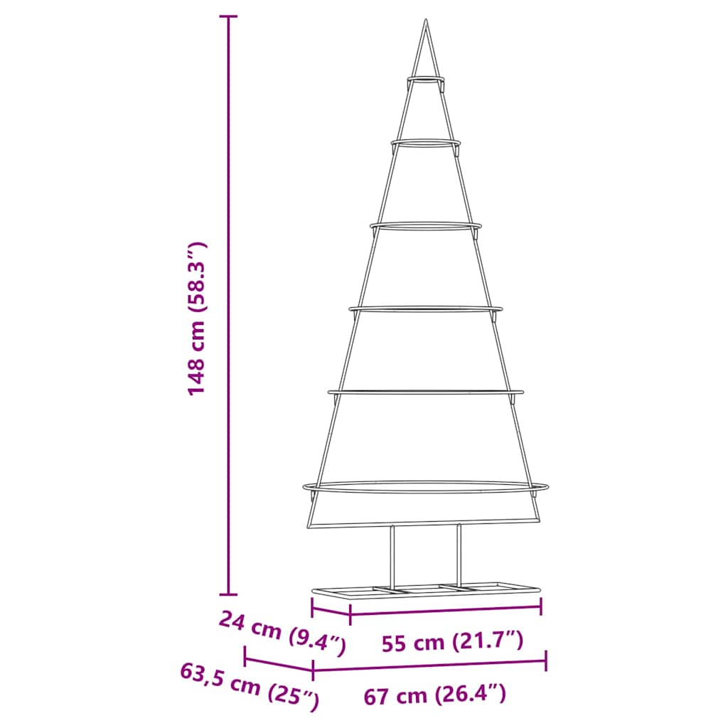 Metall juletre med stativ Gull 148 cm Pulverlakkert stål