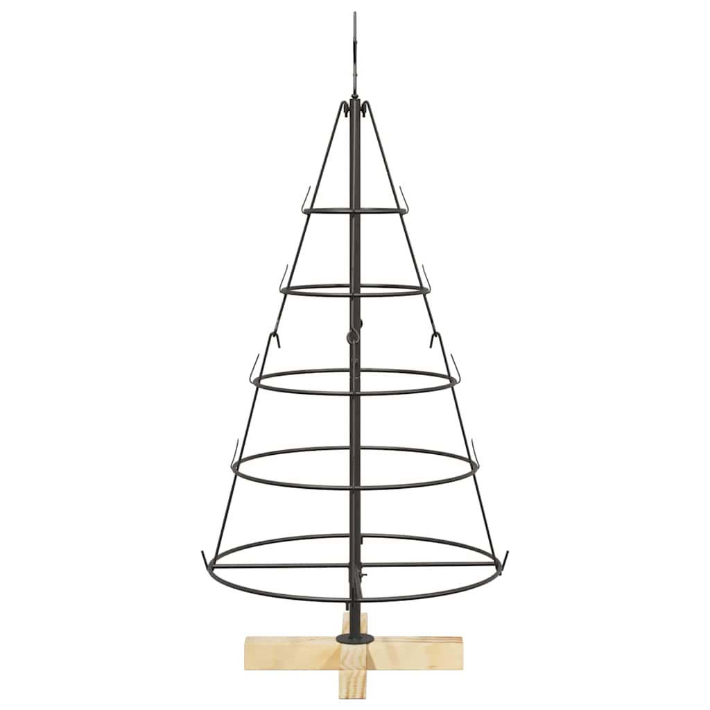 Julekjegle Tre med stativ Svart 90 cm Stål