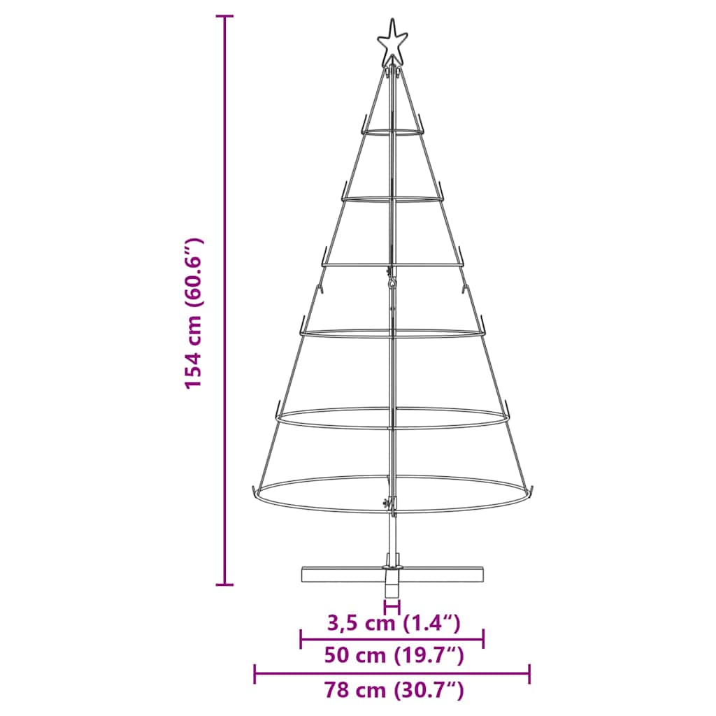Julekjegle Tre med stativ Svart 154 cm Stål