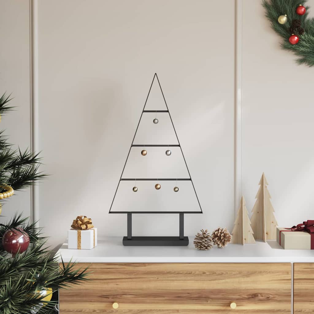 Metall juletre med stativ Svart 60 cm Stål