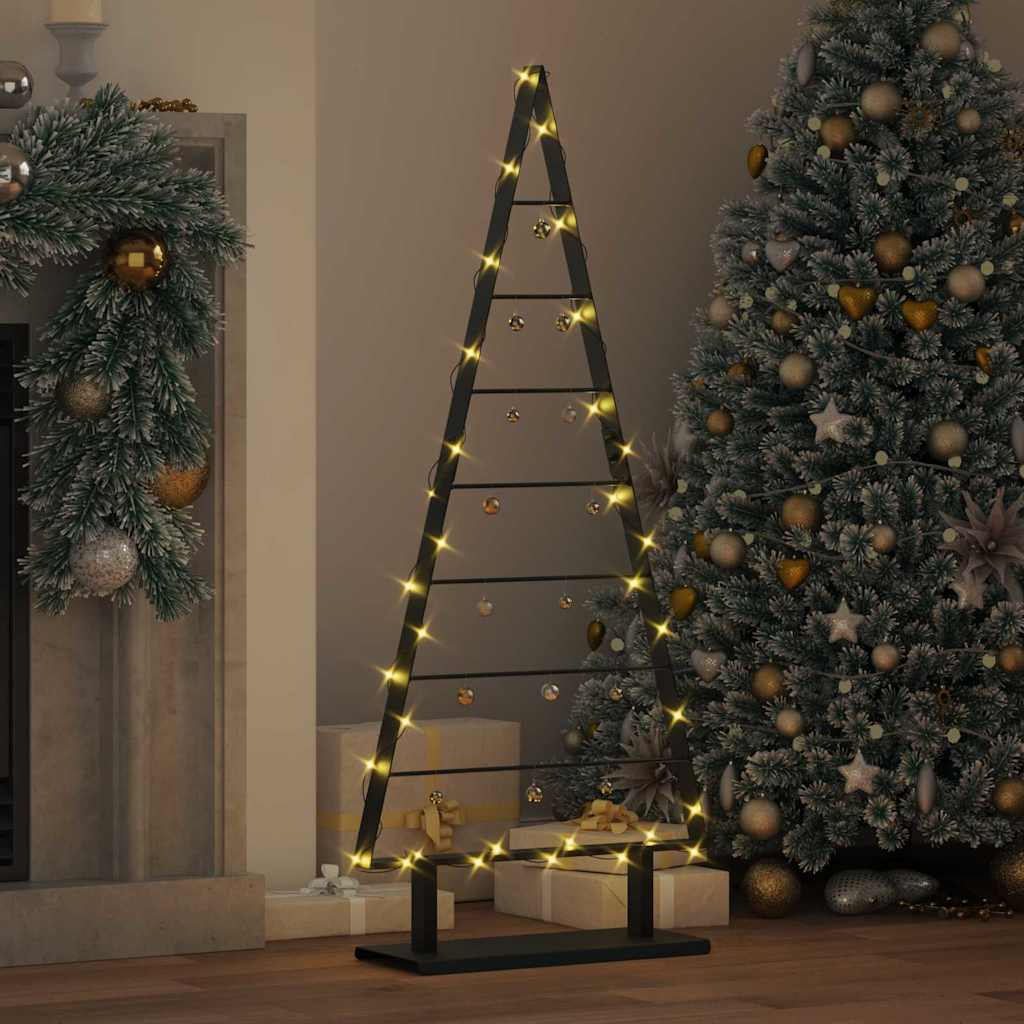 Metall juletre med stativ Svart 125,5 cm Stål