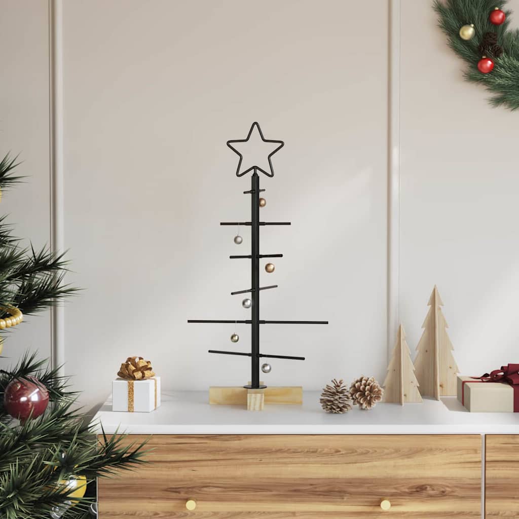 Metall juletre med stativ Svart 59,5 cm Pulverlakkert stål