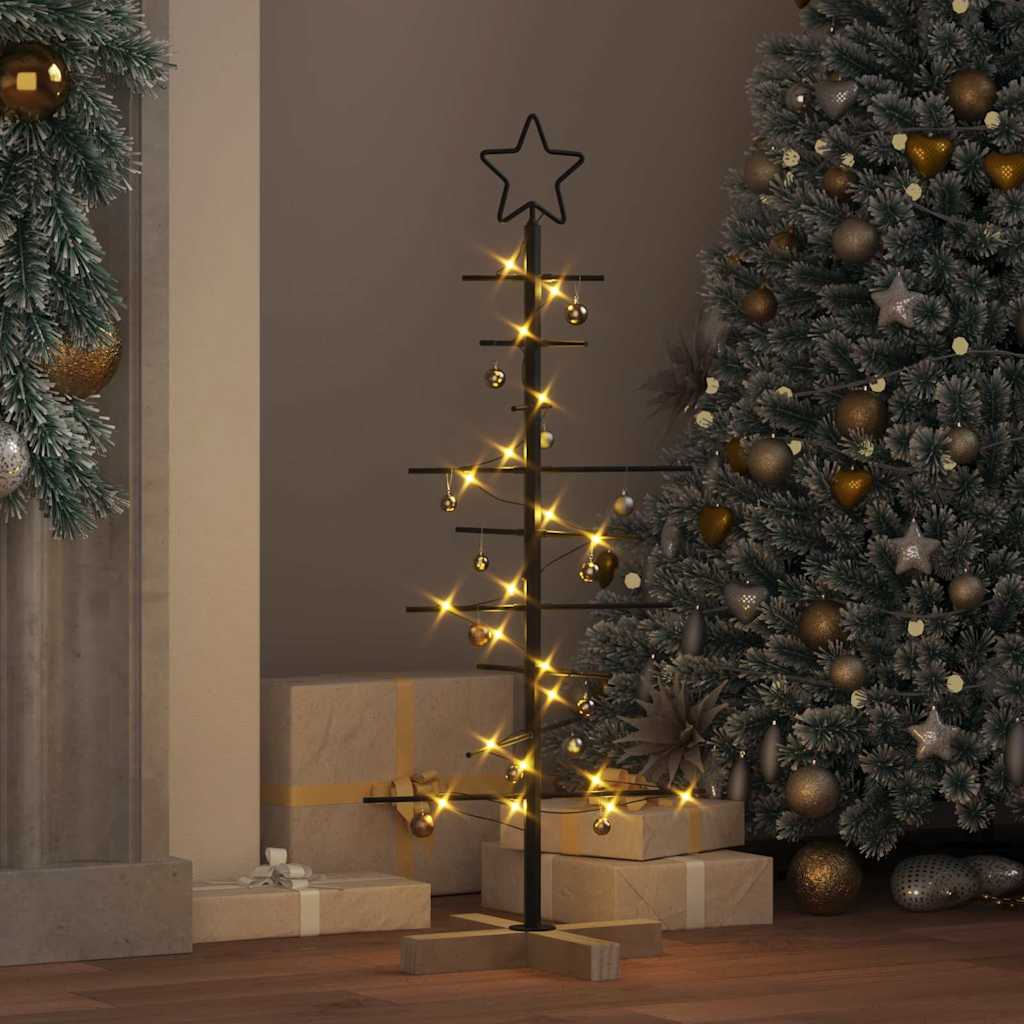 Metall juletre med stativ Svart 89 cm Pulverlakkert stål