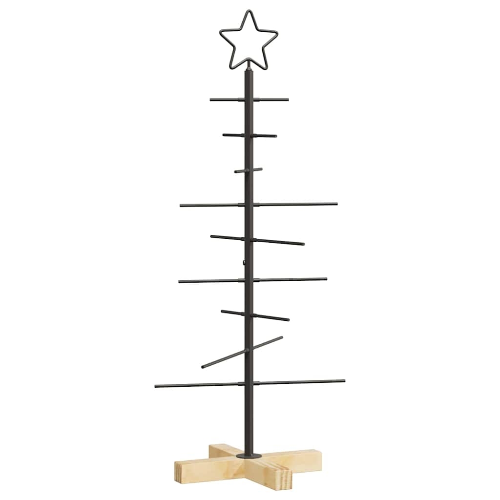 Metall juletre med stativ Svart 89 cm Pulverlakkert stål