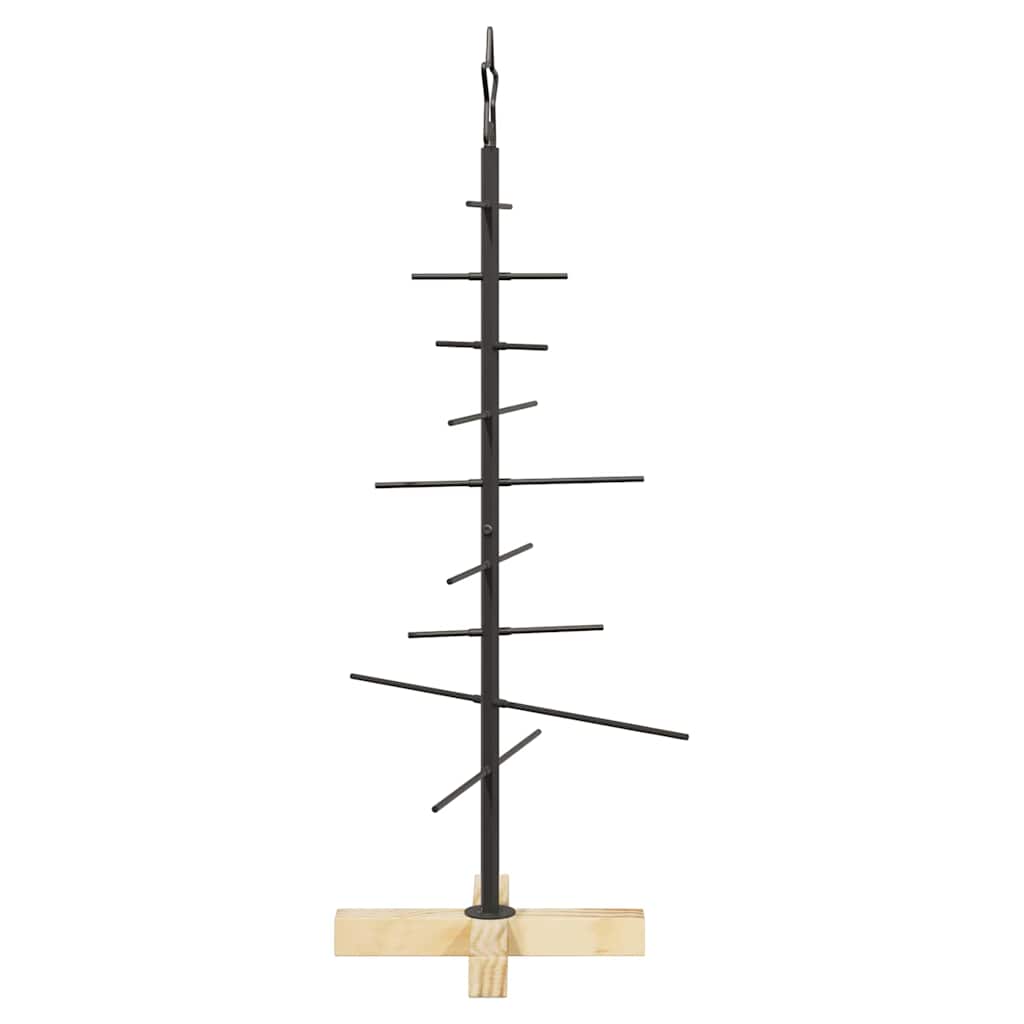 Metall juletre med stativ Svart 89 cm Pulverlakkert stål