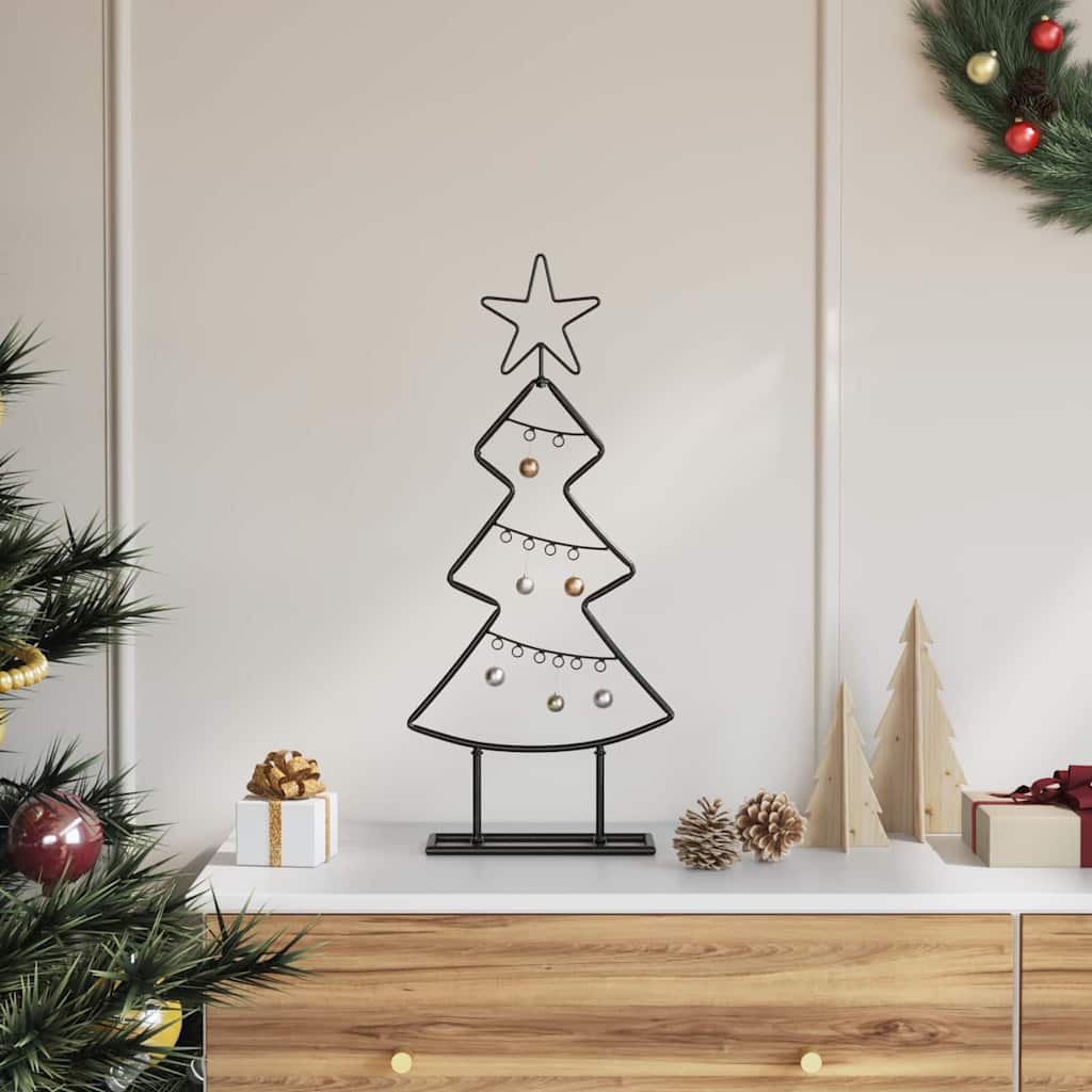 Metall juletre med stativ Svart 60 cm Stål