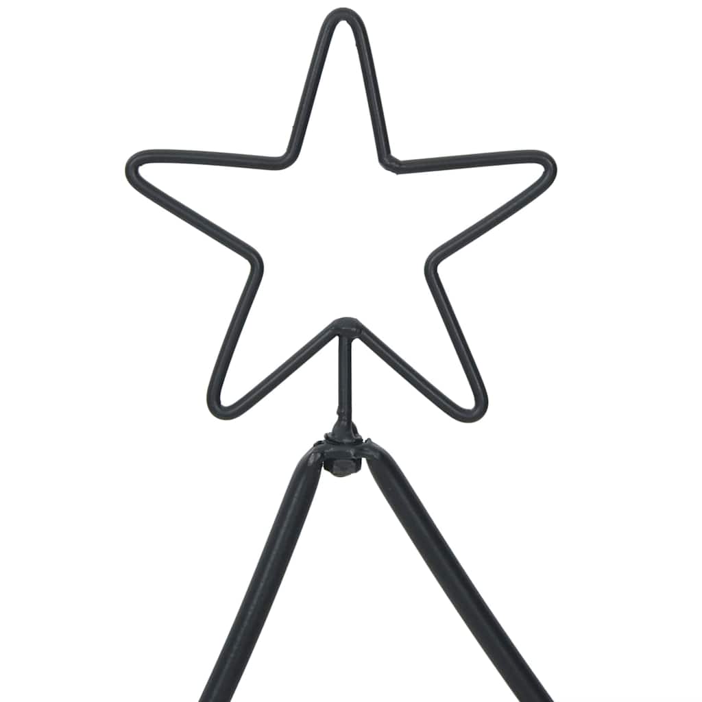 Metall juletre med stativ Svart 125 cm Stål