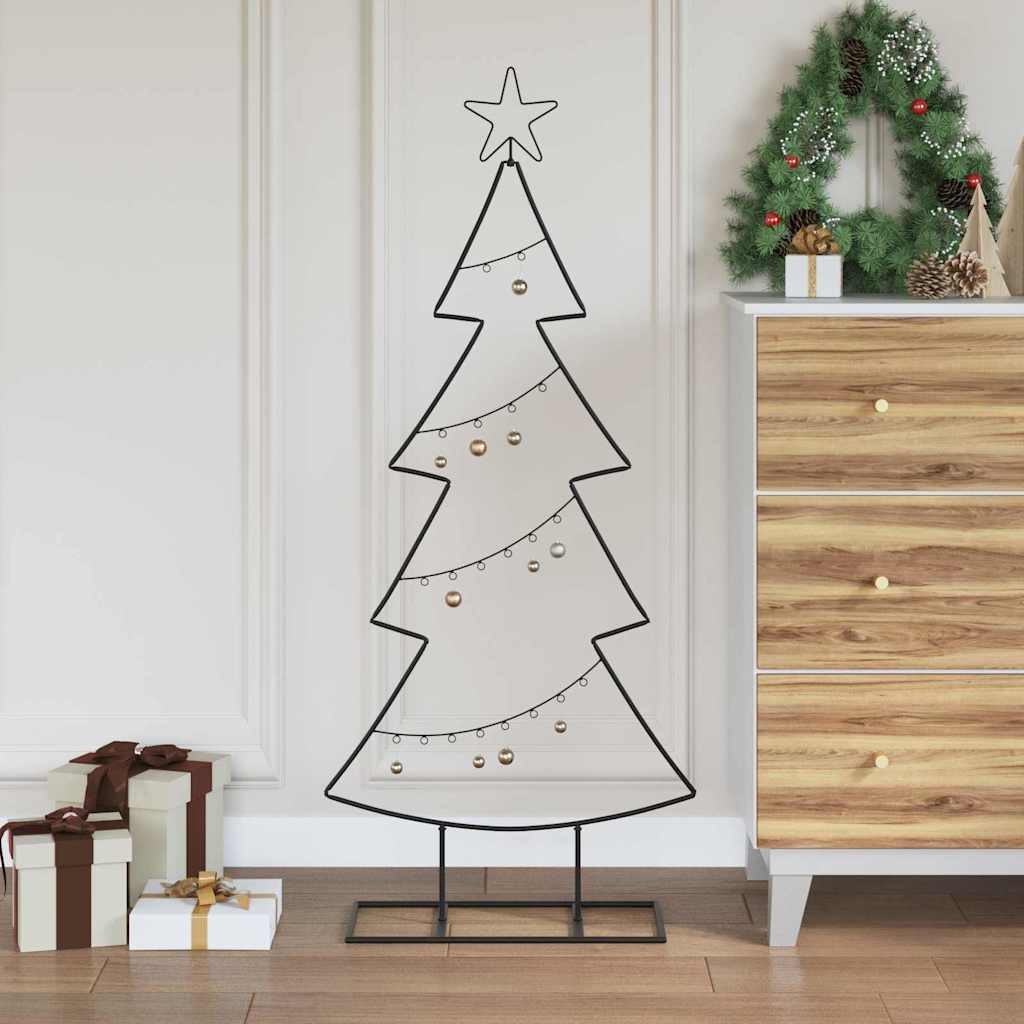 Metall juletre med stativ Svart 125 cm Stål