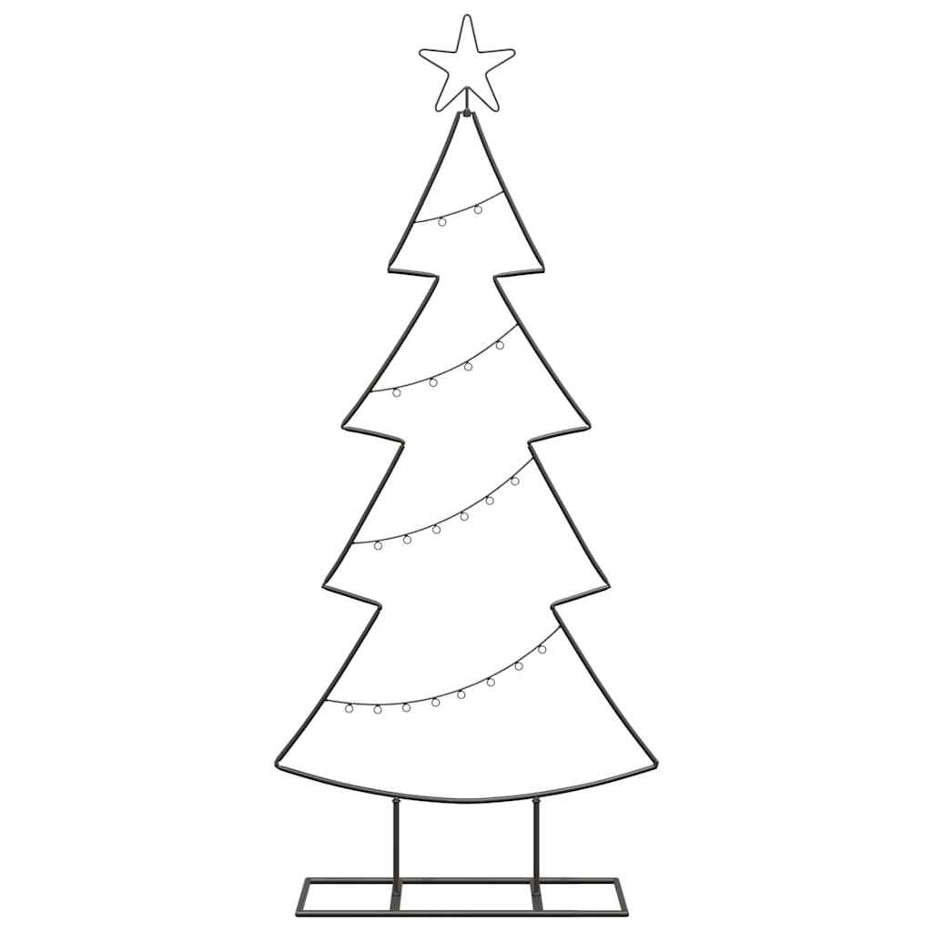 Metall juletre med stativ Svart 125 cm Stål