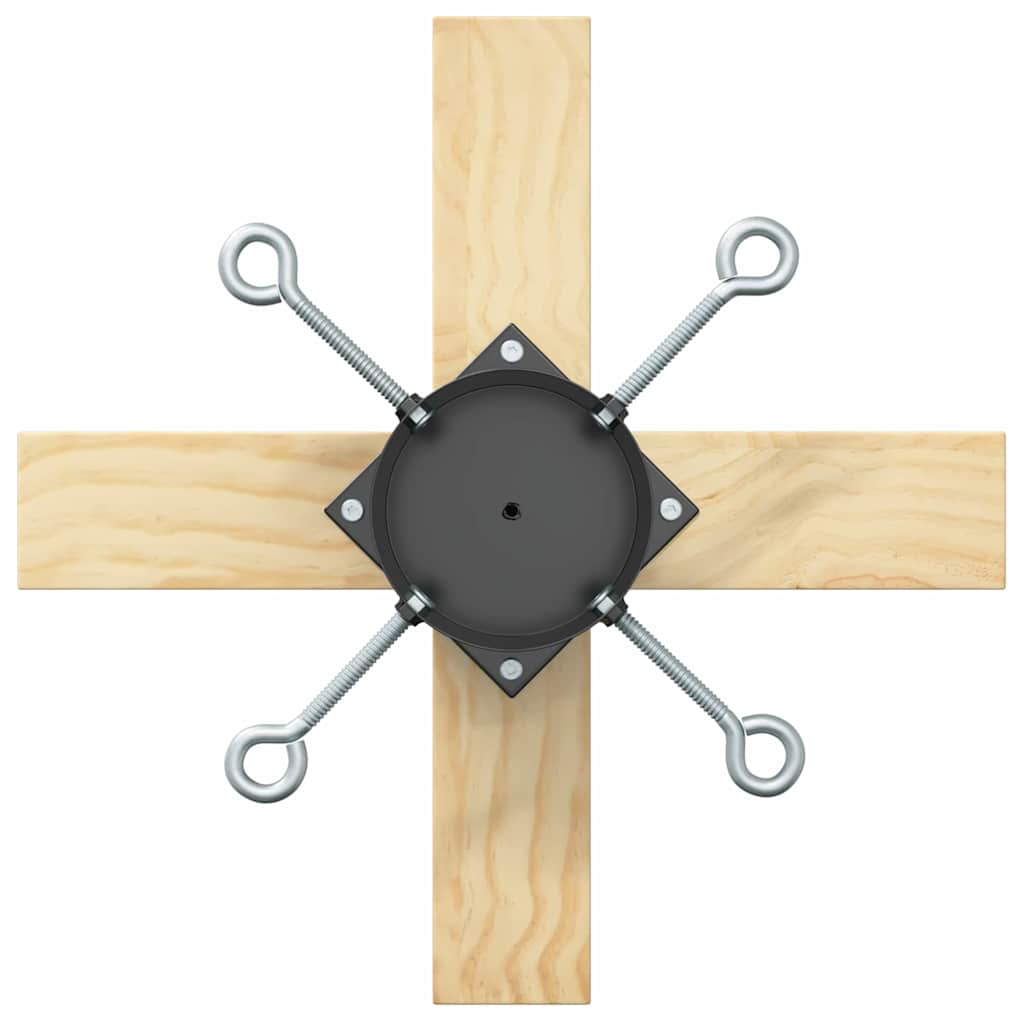 Juletre Stand 1.73 Svart 50 x 50 x 16 cm Massiv furu