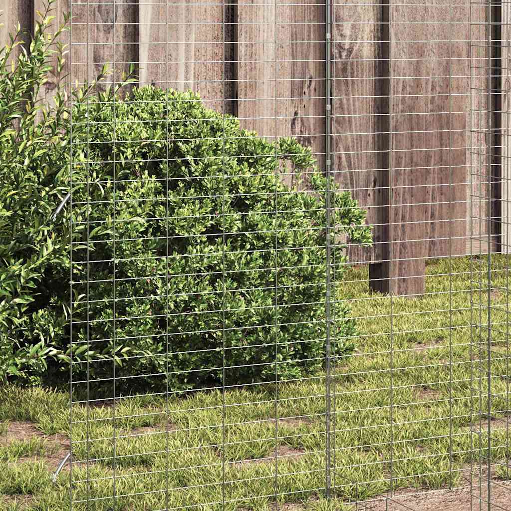 Hønsebur 2 pcs sølv 600 x 100 x 210 cm Galvanisert Stål