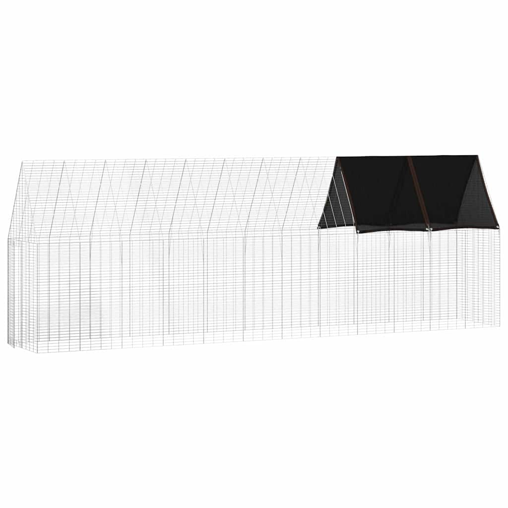 Hønsebur 2 pcs sølv 600 x 100 x 210 cm Galvanisert Stål