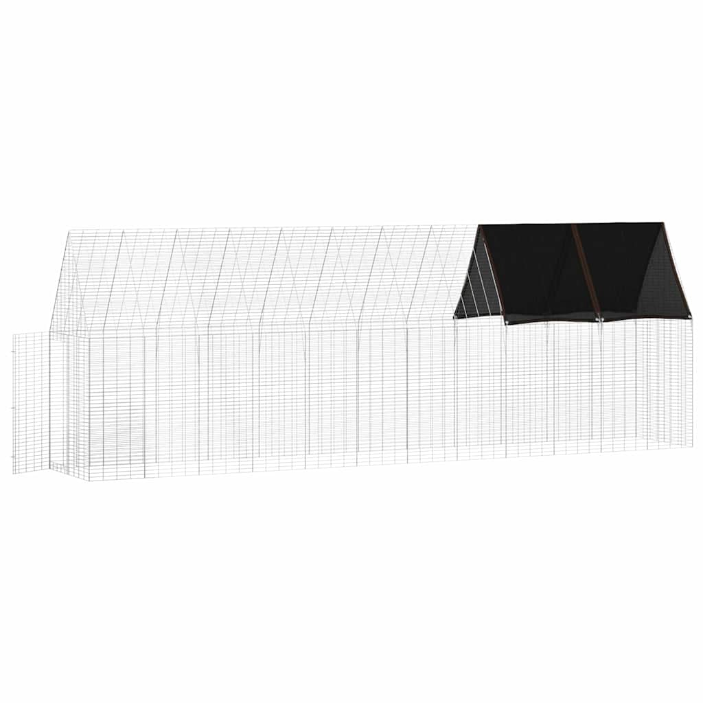 Hønsebur 2 pcs sølv 600 x 100 x 210 cm Galvanisert Stål