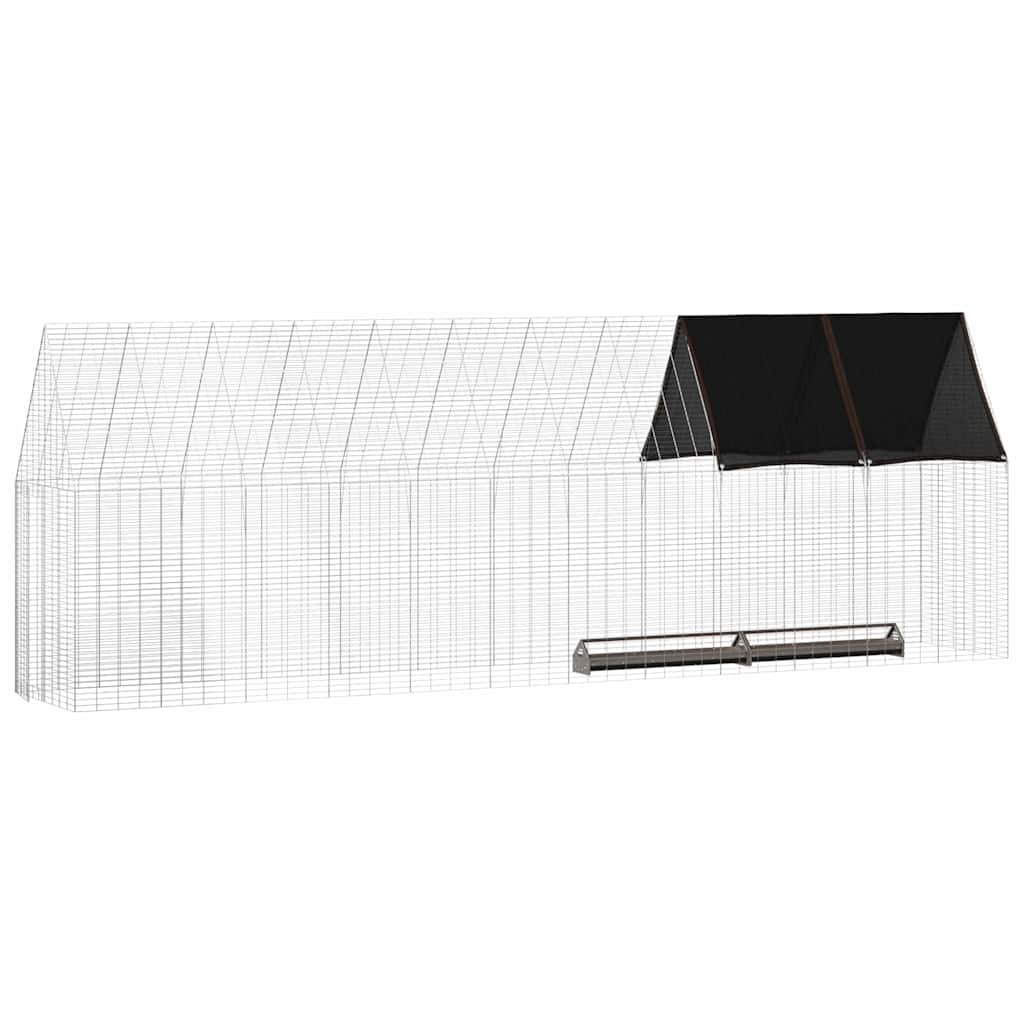 Hønsebur 2 pcs sølv 600 x 100 x 210 cm Galvanisert Stål