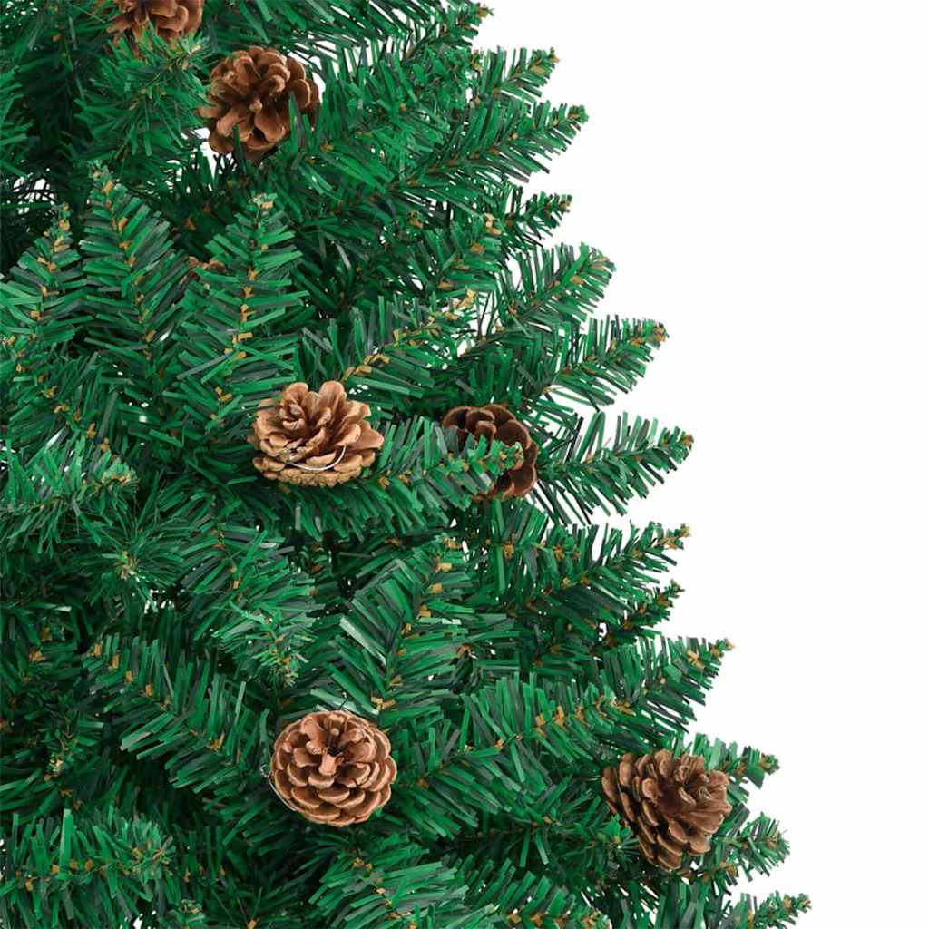 Slim juletre med 300 LED grønn 180 cm PVC og Massivt Furu tre