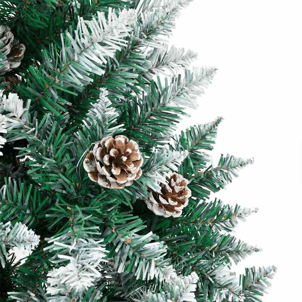 Slim juletre med 300 LED grønn 180 cm PVC og Massivt Furu tre