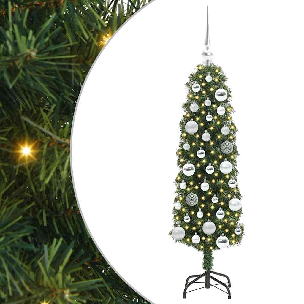 Kunstig juletre med 150 LED grønn 120 cm PVC og stål og plast