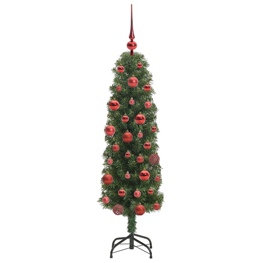 Kunstig juletre med 150 LED grønn 150 cm PVC og stål og plast vidaXL