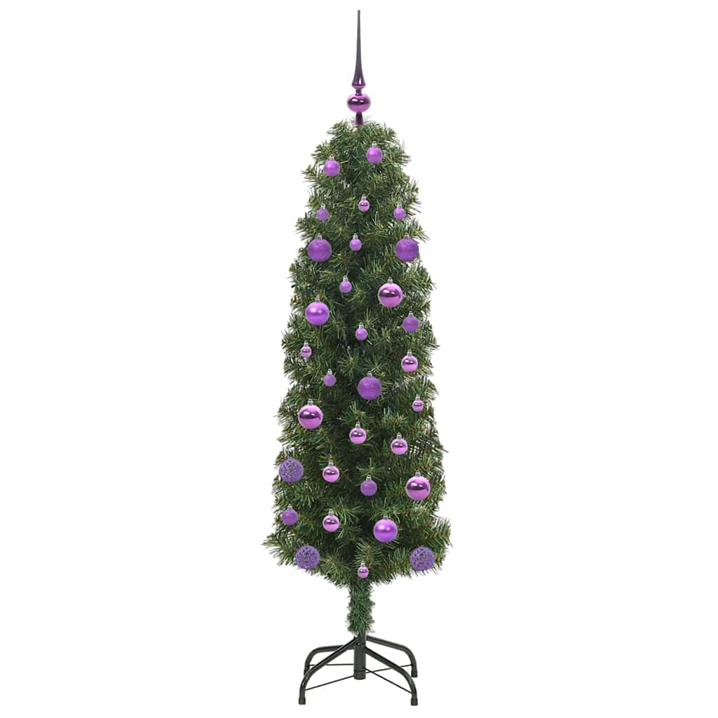 Kunstig juletre med 150 LED grønn 150 cm PVC og stål og plast vidaXL
