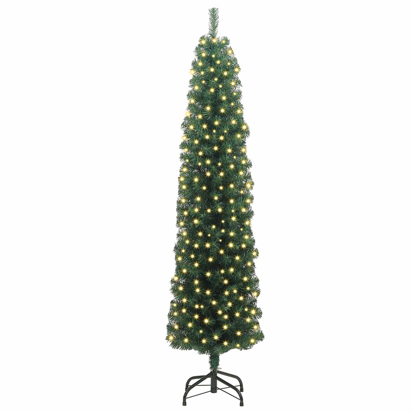 Kunstig juletre med 300 LED grønn 210 cm PVC og stål og plast