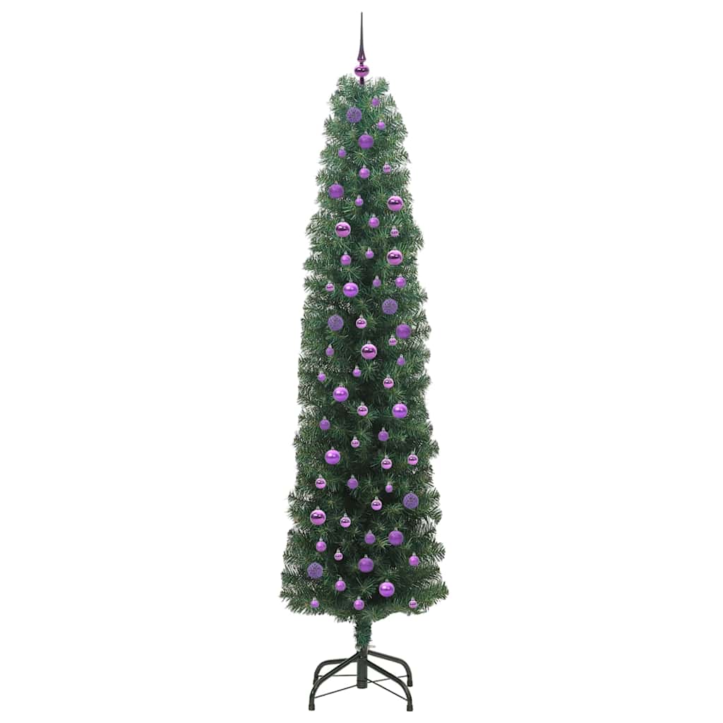 Kunstig juletre med 300 LED grønn 240 cm PVC og stål og plast vidaXL