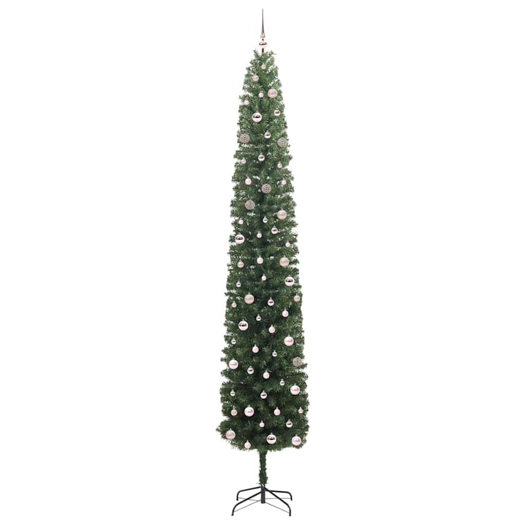 Kunstig juletre med 300 LED grønn 300 cm PVC og stål og plast vidaXL