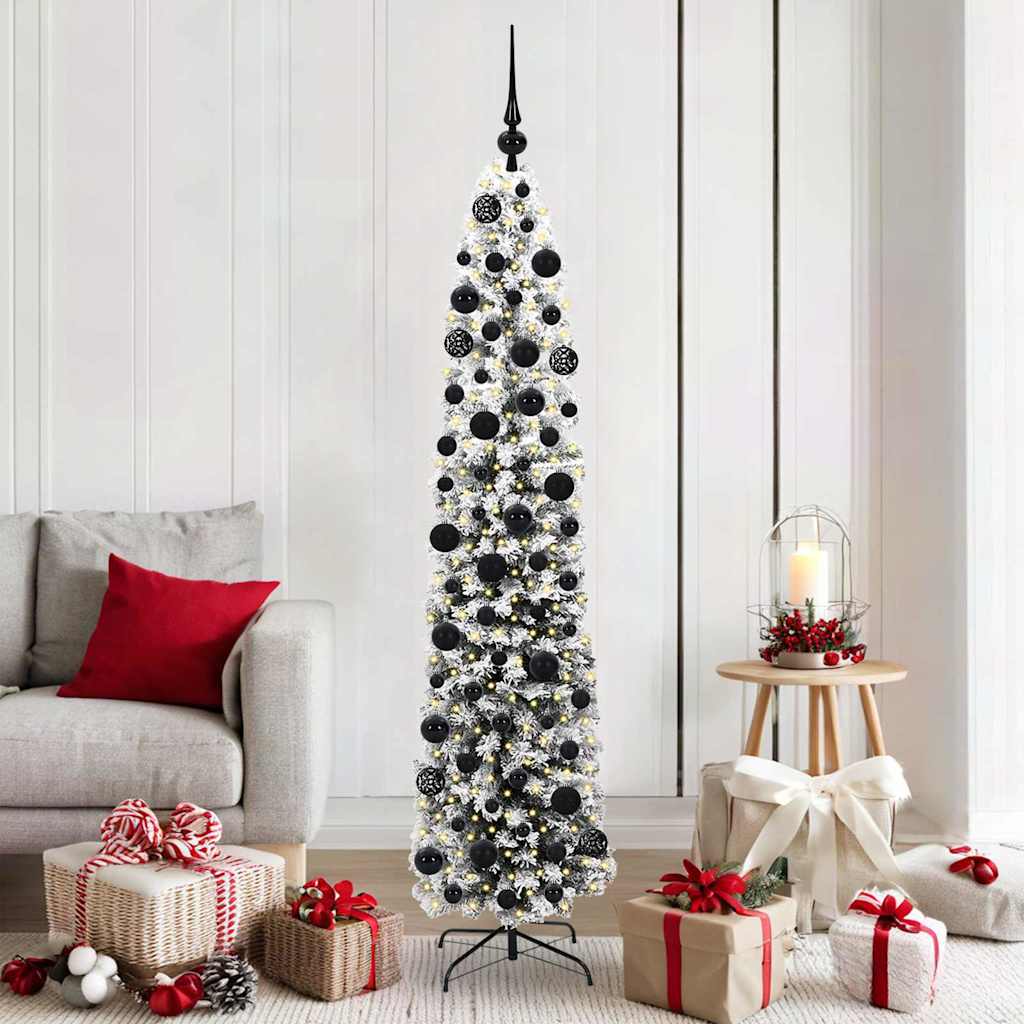 Kunstig juletre med 300 LED grønn 180 cm PVC og stål og plast