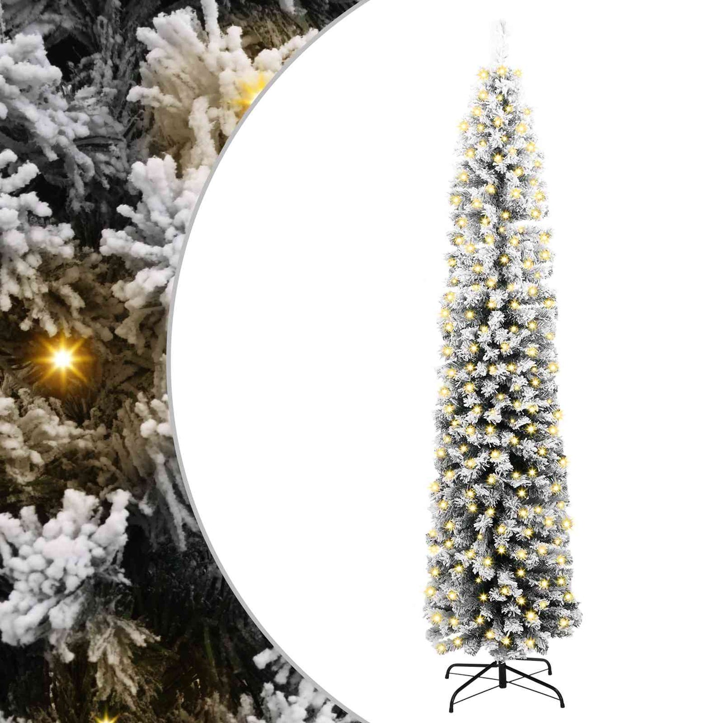Kunstig juletre med 300 LED grønn 210 cm PVC og stål og plast