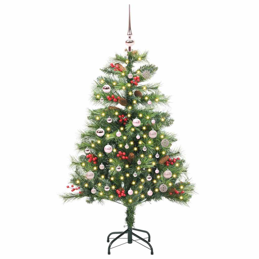 Kunstig juletre 150 LED-lys Varmhvit PVC og metall Grønn