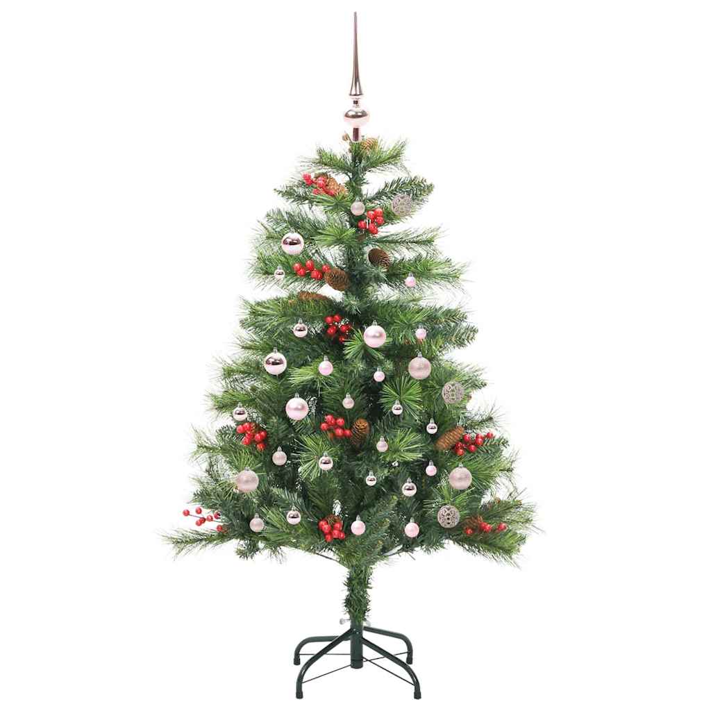 Kunstig juletre 150 LED-lys Varmhvit PVC og metall Grønn