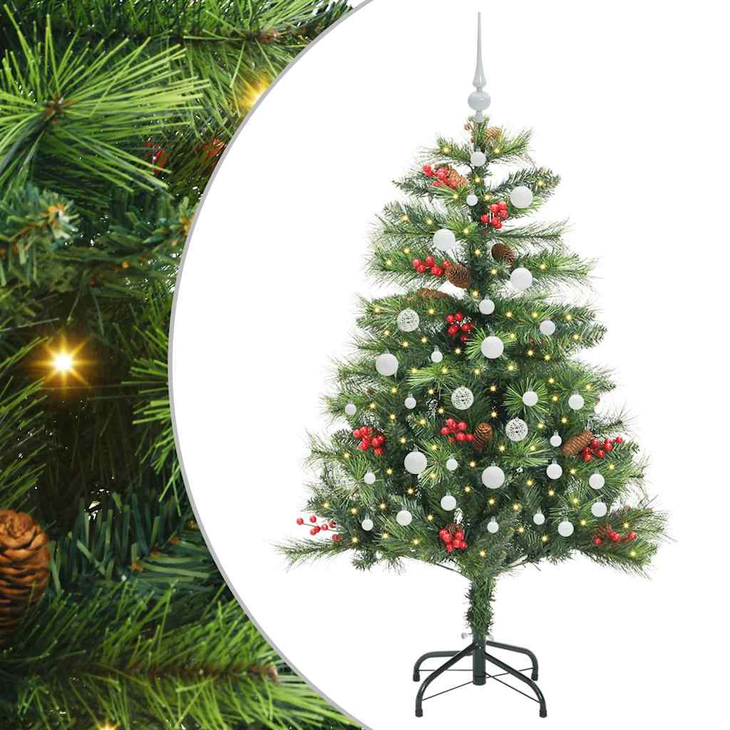 Kunstig juletre 150 LED-lys Varmhvit PVC og metall Grønn