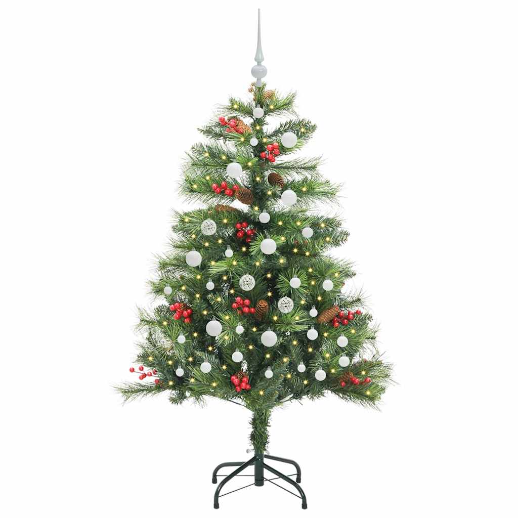 Kunstig juletre 150 LED-lys Varmhvit PVC og metall Grønn