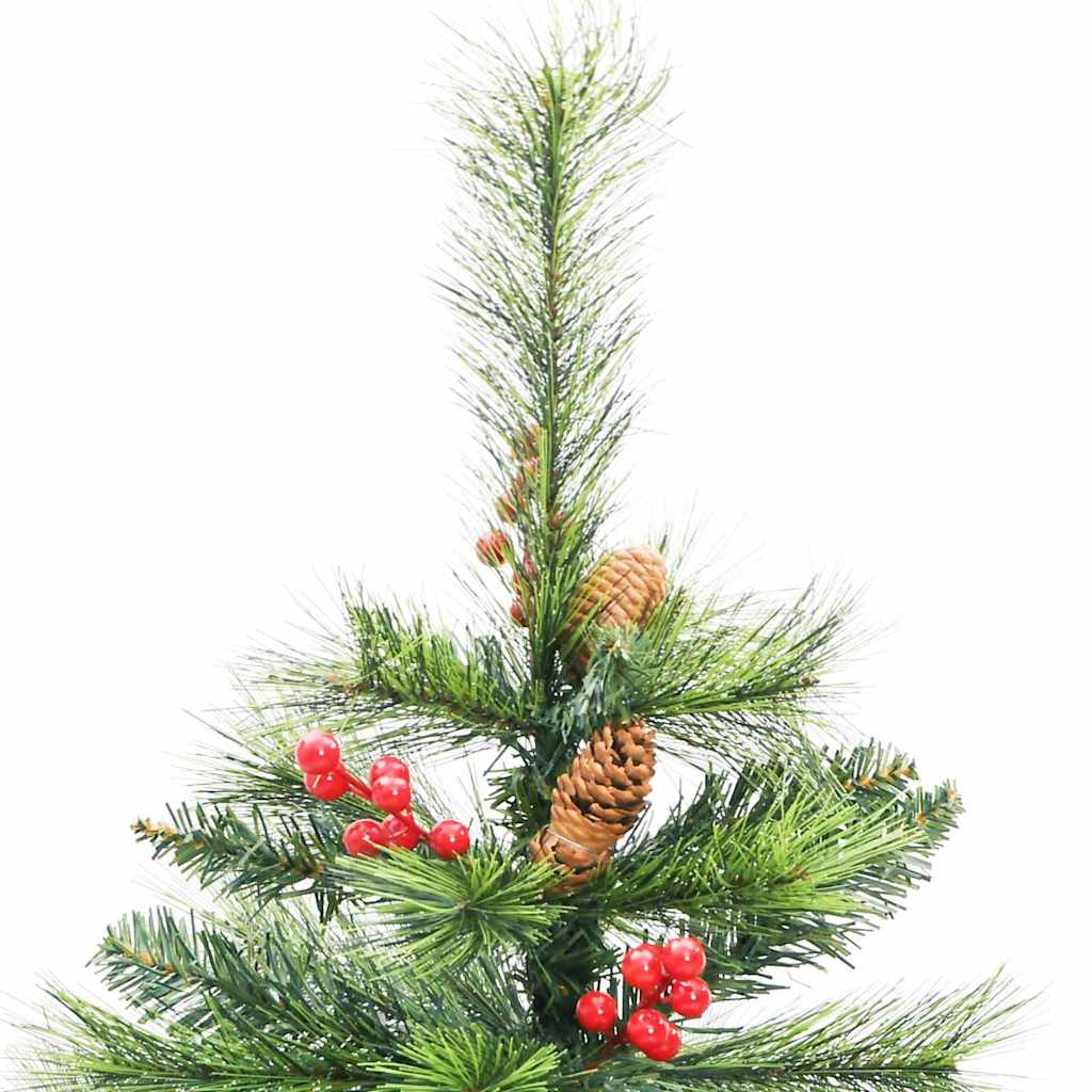 Kunstig juletre med LED -stripelys grønn 150 cm PVC og metall